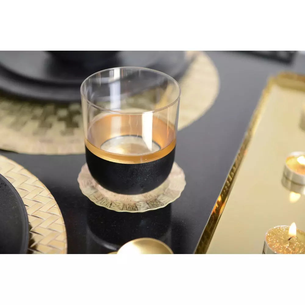 'BLACK AND GOLD' SET 6 BICCHIERI APERITIVO - VETRO - Aulica