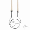 PORTACANDELA DOPPIO 'WIRE' IN METALLO ARGENTO CROMATO - Mascagni ONE