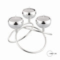 PORTACANDELA TRIPLO 'WIRE' IN METALLO ARGENTO CROMATO - Mascagni ONE